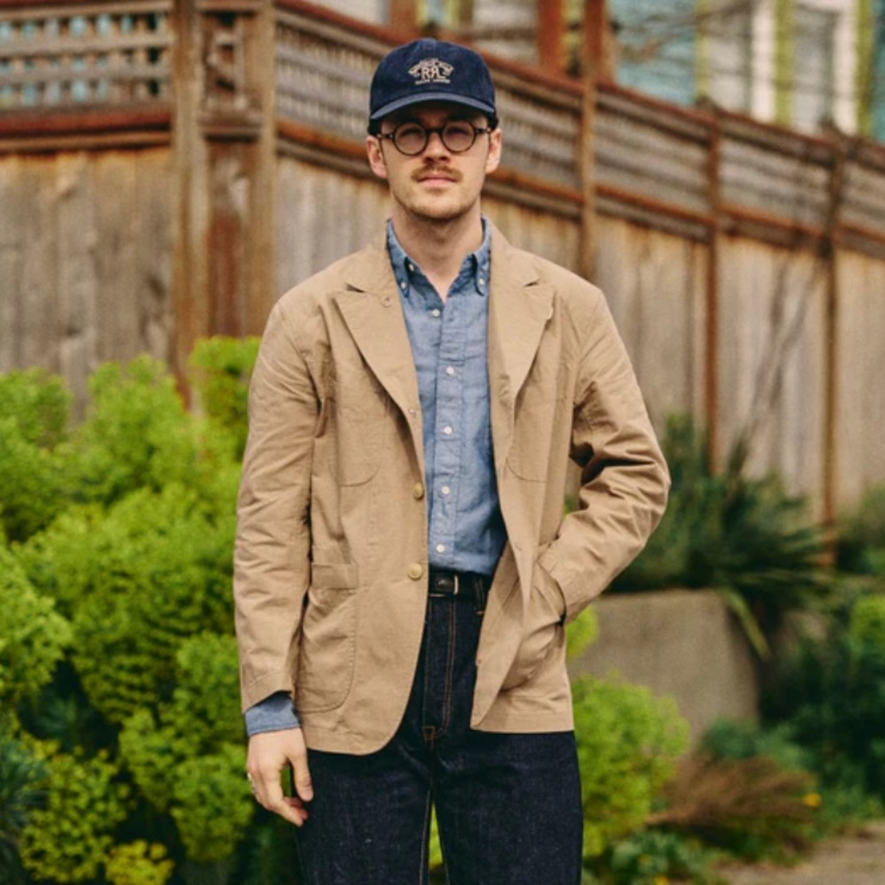 Engineered Garments Men's Beige Casual Blazer Jacket